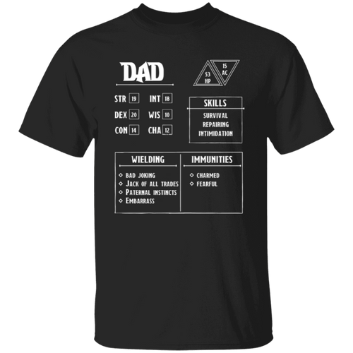 Dad Character Sheet Unisex T-Shirt - pelyn