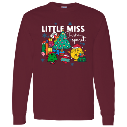 Little Miss Christmas Teacher Vintage G540 LS T-Shirt 5.3 oz. - letter