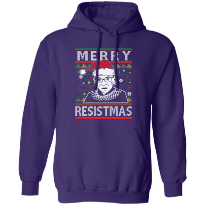 Merry Resistmas Ruth Bader Ginsburg Ugly Christmas G185 Pullover Hoodie - 96566245 - lucy