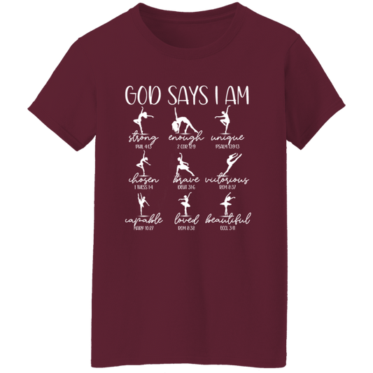 God Says I Am Dancer Teacher Vintage Ladies' 5.3 oz. T-Shirt
