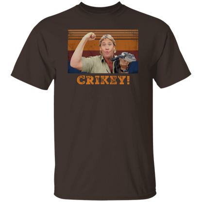 Steve Irwin Animal Lover Crikey Black T-Shirt - leleart