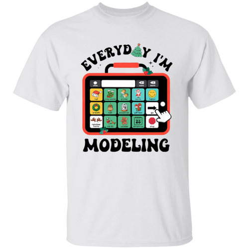 Every Day I'm Modeling Christmas SLP Teacher Vintage Unisex  T-Shirt - letter