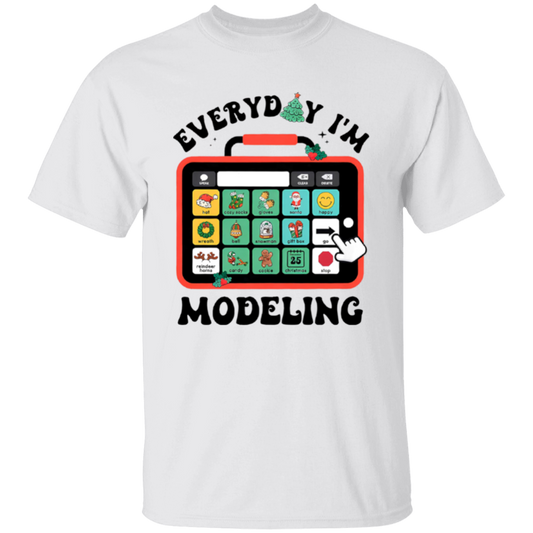 Every Day I'm Modeling Christmas SLP Teacher Vintage Unisex  T-Shirt - letter