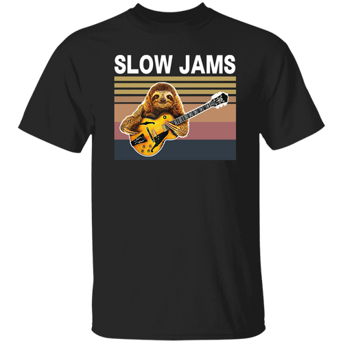 Sloth Slow Jams Funny Sloth Playing Guitar Vintage T-Shirt, Sloth Shirt, Animals Lovers Shirt, Gift Tee For You And Your Friends	G500 5.3 oz. T-Shirt