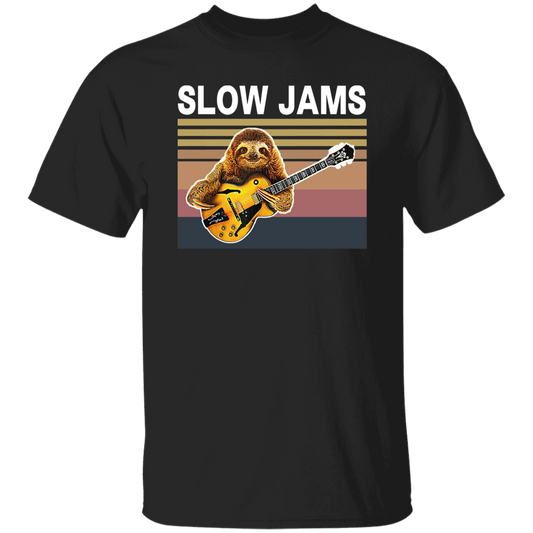 Sloth Slow Jams Funny Sloth Playing Guitar Vintage T-Shirt, Sloth Shirt, Animals Lovers Shirt, Gift Tee For You And Your Friends	G500 5.3 oz. T-Shirt