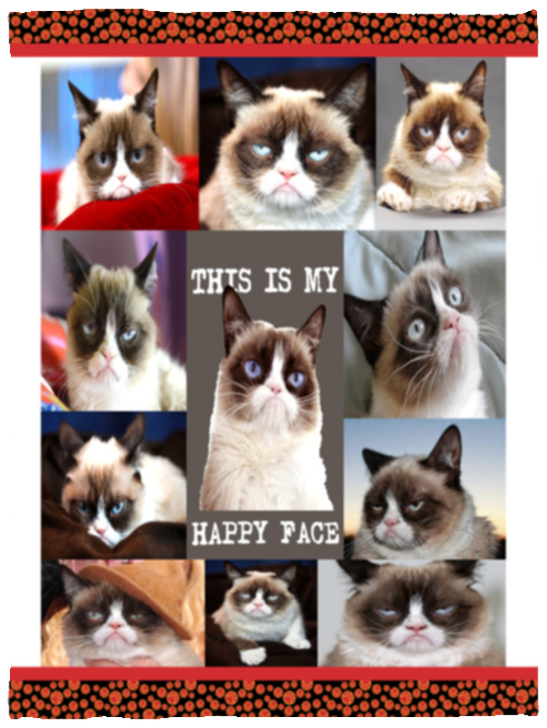 Grumpy Cat Fleece Blanket, Premium Sherpa Blanket, Tardar Sauce Blanket, Cat Lovers Gift, Grumpy Cat Blanket, Funny Cat Blanket	VPS Cozy Plush Fleece Blanket - 30x40
