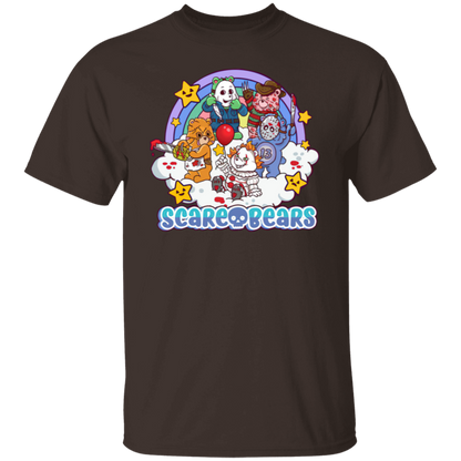 Scary Care Scare Bears Funny Halloween Horror Faces T-Shirt - leleart