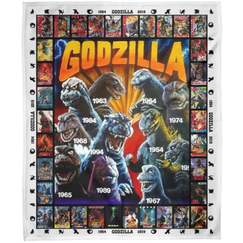 Godzilla All Version Fleece Blanket, Premium Sherpa Blanket, Monster Blanket, Godzilla Vs Kong Blanket, Godzilla Movie Blanket	FLM Arctic Fleece Blanket 50x60