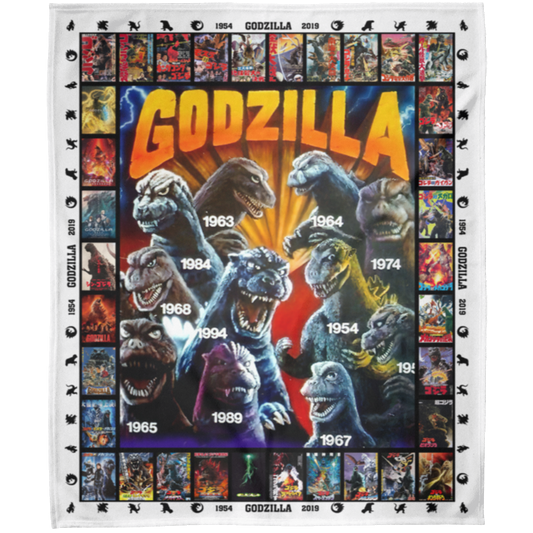 Godzilla All Version Fleece Blanket, Premium Sherpa Blanket, Monster Blanket, Godzilla Vs Kong Blanket, Godzilla Movie Blanket	FLM Arctic Fleece Blanket 50x60