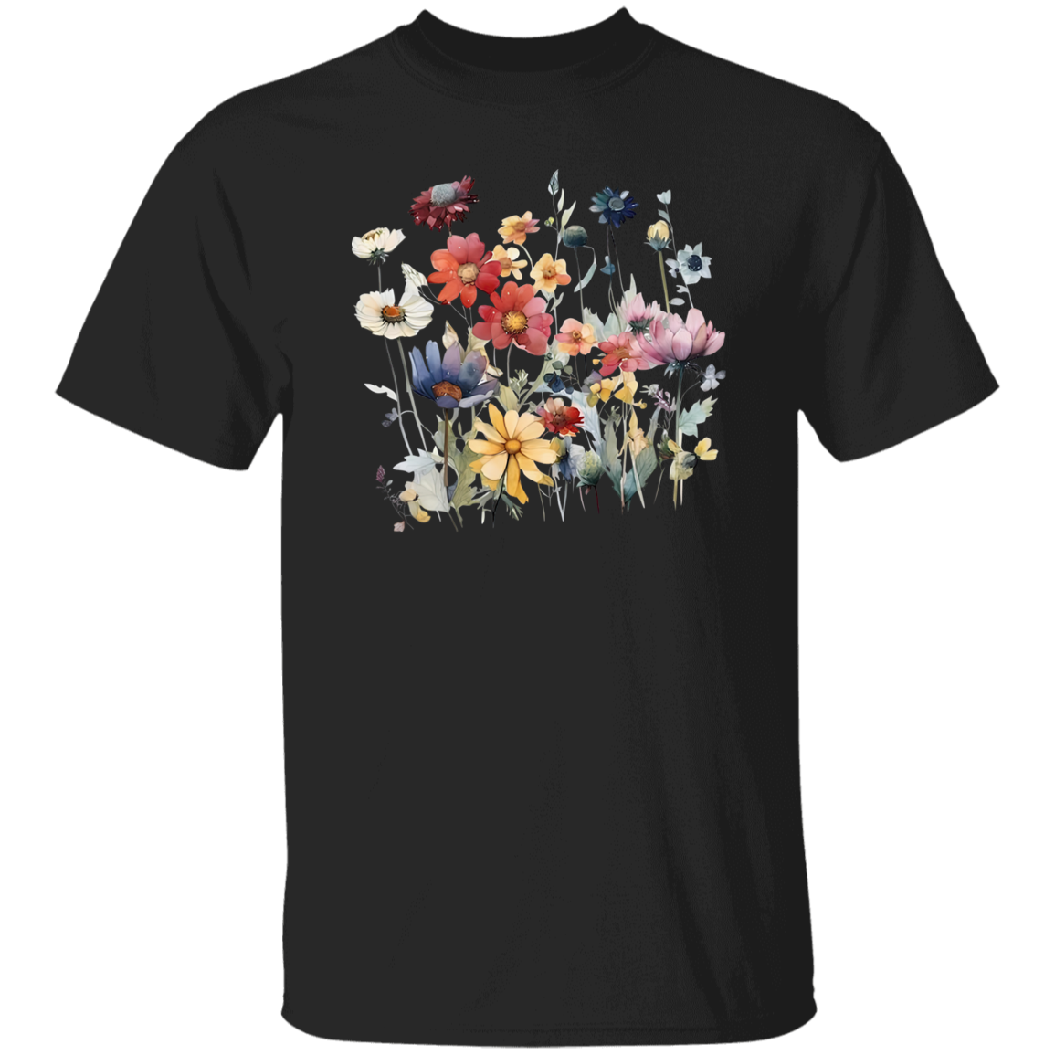 Boho Watercolor Wildflowers T-Shirt - WS04072411