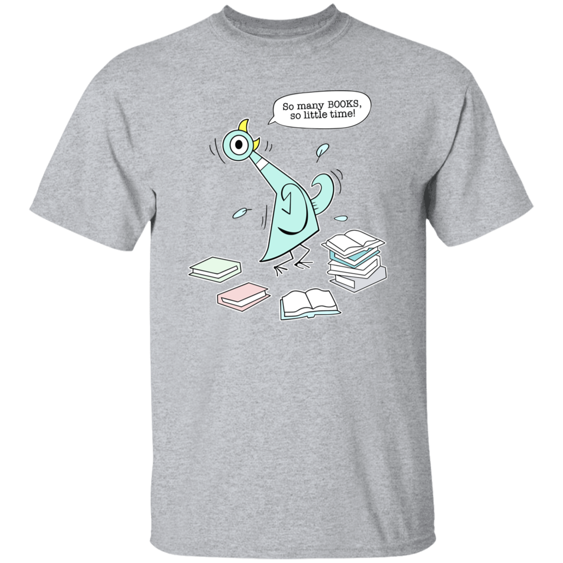 I Am Book-Loving Pigeon Teacher Unisex T-Shirt, Pigeon Shirt, Funny School Shirt, Kindergarten Teacher Shirt, Back To School Gift	G500 5.3 oz. T-Shirt