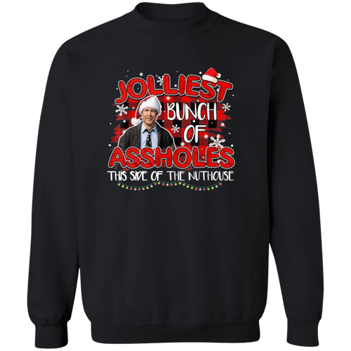 Jolliest Bunch Of Assholes This Side Of The Nuthouse Vintage T-Shirt, National Lampoon's Christmas Shirt, Gift Tee For You And Your Family	G180 Gildan Crewneck Pullover Sweatshirt