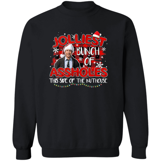 Jolliest Bunch Of Assholes This Side Of The Nuthouse Vintage T-Shirt, National Lampoon's Christmas Shirt, Gift Tee For You And Your Family	G180 Gildan Crewneck Pullover Sweatshirt