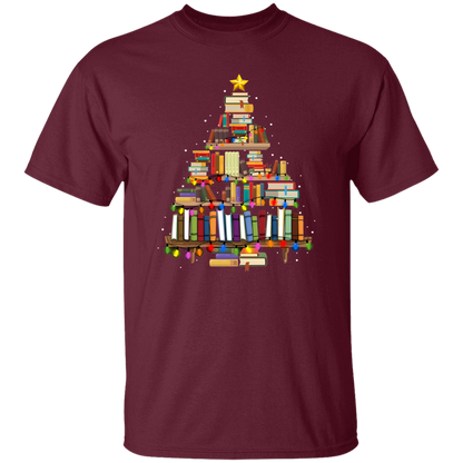 Book Christmas Tree Teacher  T-Shirt - lapicta