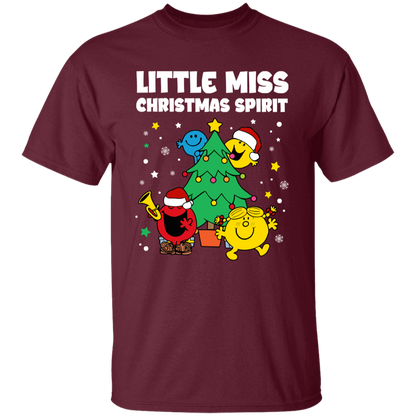 Little Miss Christmas Spirit Teacher Vintage Unisex  T-Shirt - letter