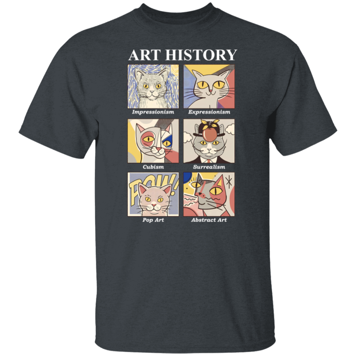 Art History Cat Teacher Vintage Unisex T-Shirt - letter