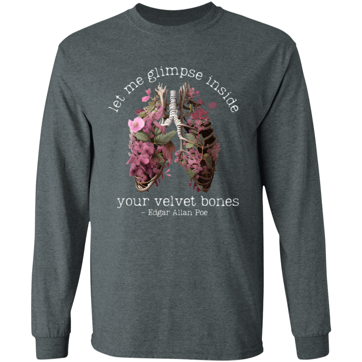 Edgar Allan Poe Let Me Glimpse Inside Your Velvet Bones Funny Halloween Teacher Vintage T-Shirt