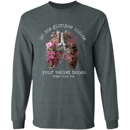 Edgar Allan Poe Let Me Glimpse Inside Your Velvet Bones Funny Halloween Teacher Vintage T-Shirt