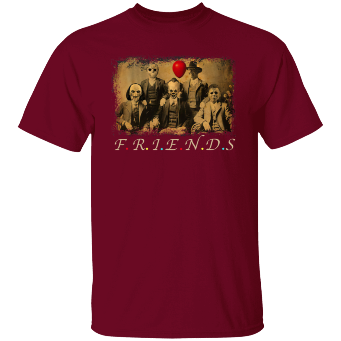 Friends Horror Five Characters Squad – Funny Halloween Movie T-Shirt - leleart