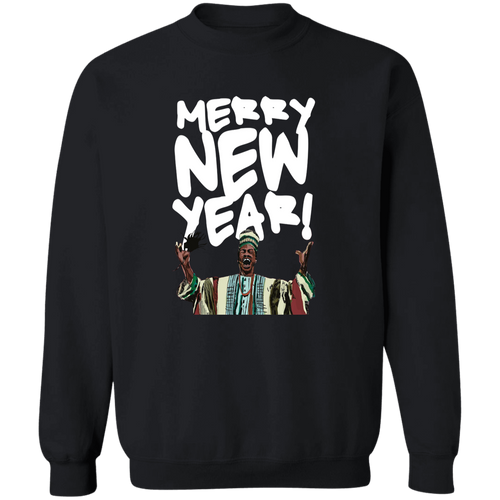 Merry New Year Beef Jerky Time Trading Places G180 Gildan Crewneck Pullover Sweatshirt - maria