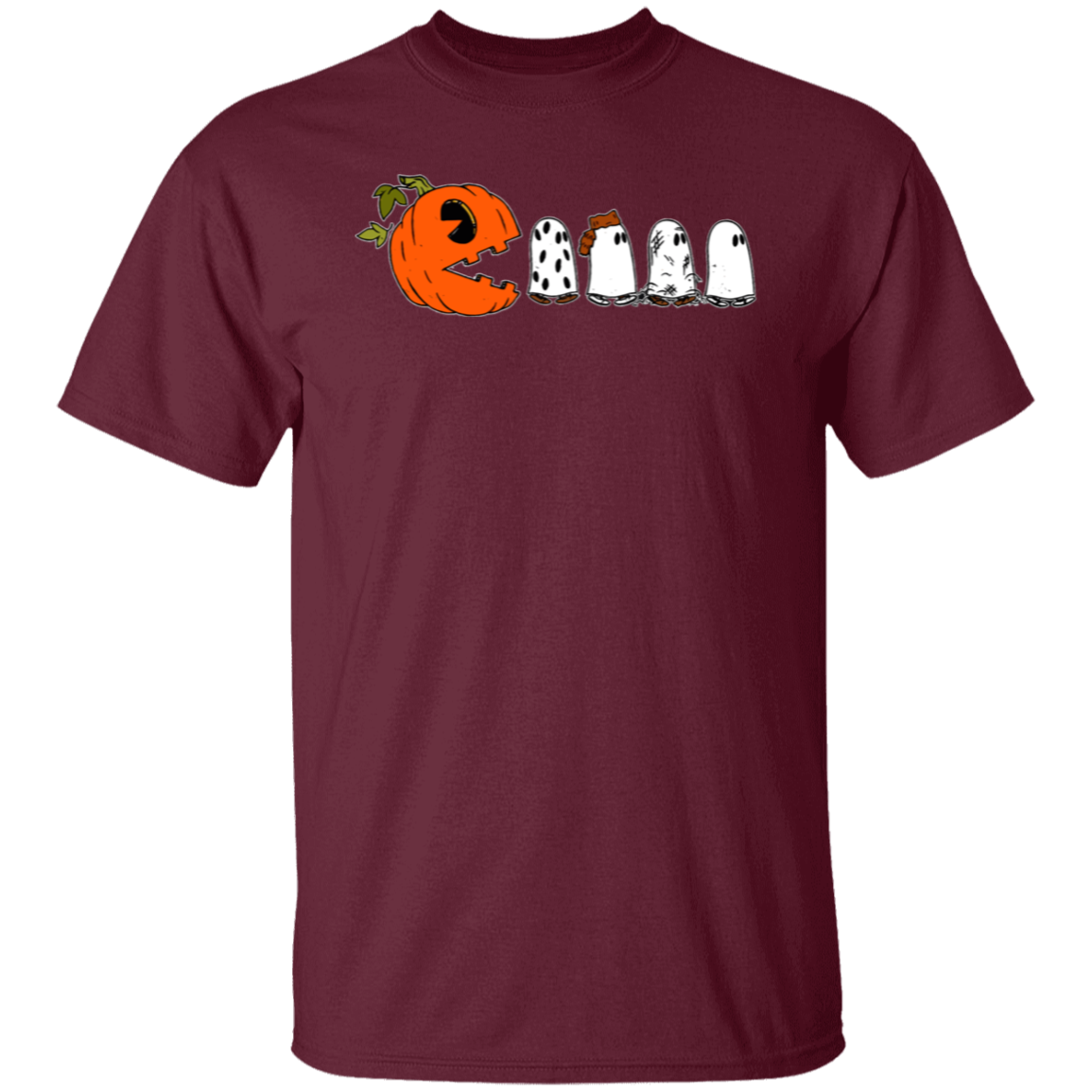 Pumpkin Ghost Pacman T-Shirt - lapicta