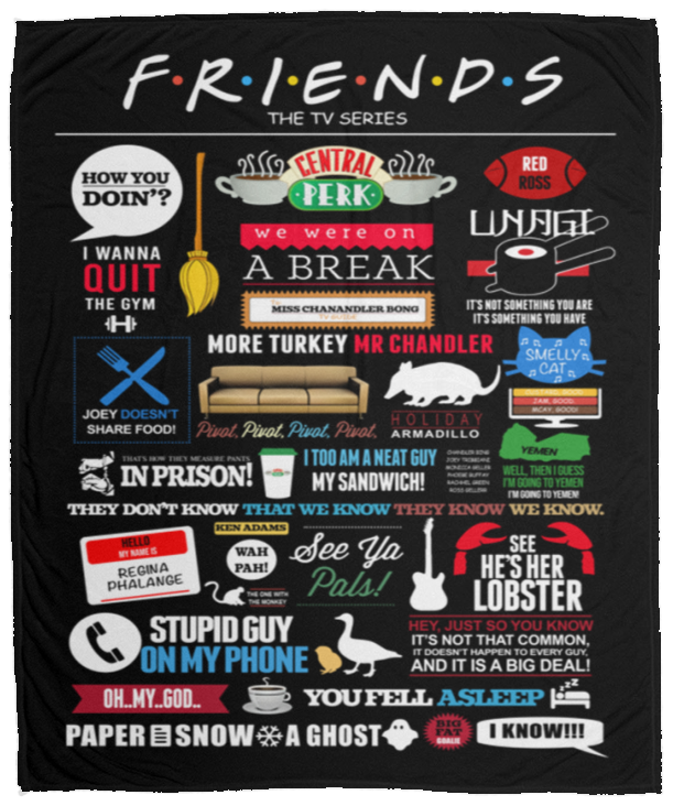 Friends TV Show Fleece Blanket, Premium Sherpa Blanket, Friends TV Series Blanket, Friends Quilt, TV Series Blanket	VPM Cozy Plush Fleece Blanket - 50x60