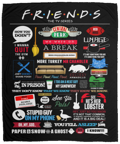 Friends TV Show Fleece Blanket, Premium Sherpa Blanket, Friends TV Series Blanket, Friends Quilt, TV Series Blanket	VPM Cozy Plush Fleece Blanket - 50x60