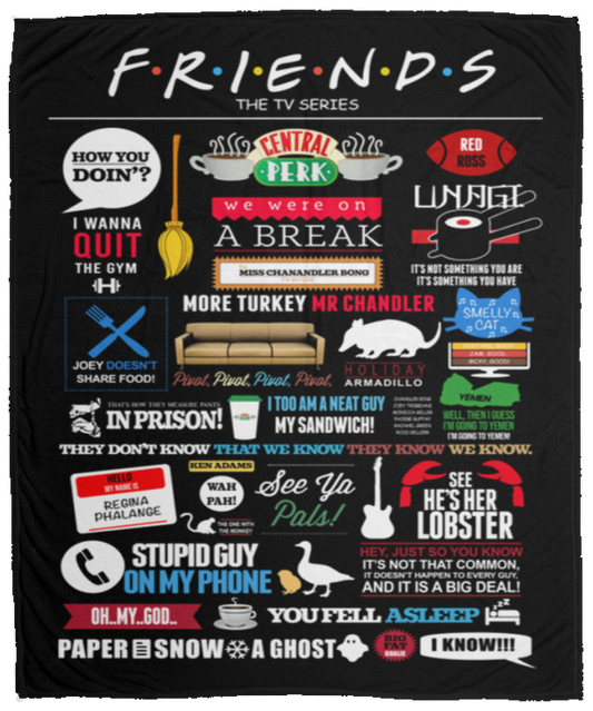 Friends TV Show Fleece Blanket, Premium Sherpa Blanket, Friends TV Series Blanket, Friends Quilt, TV Series Blanket	VPM Cozy Plush Fleece Blanket - 50x60