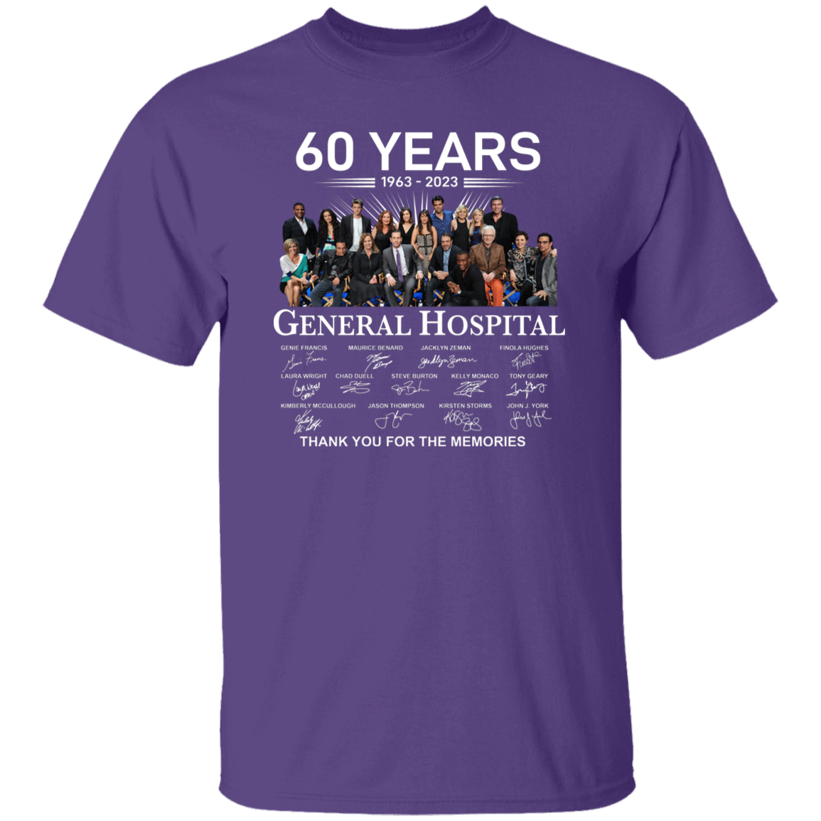 General Hospital 60 Years 1963 2023 Signatures Thank You For The Memories Vintage T-Shirt