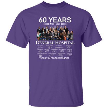 General Hospital 60 Years 1963 2023 Signatures Thank You For The Memories Vintage T-Shirt