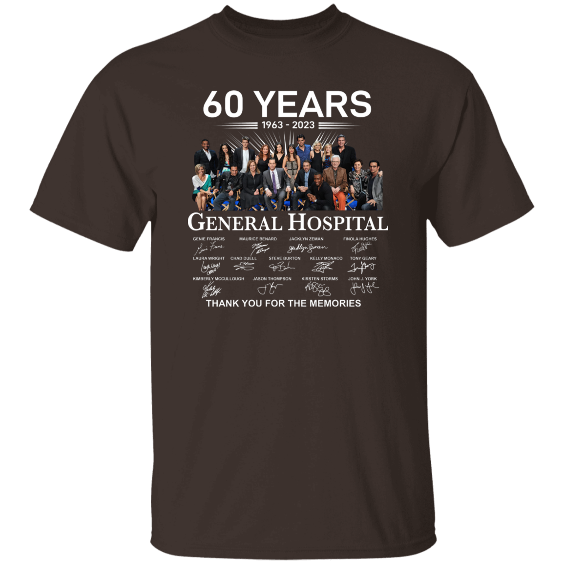 General Hospital 60 Years 1963 2023 Signatures Thank You For The Memories Vintage T-Shirt