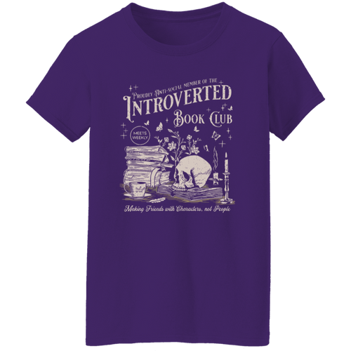 Introverted Book Club Teacher Vintage T-Shirt - WOMAN