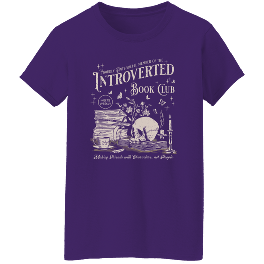 Introverted Book Club Teacher Vintage T-Shirt - WOMAN