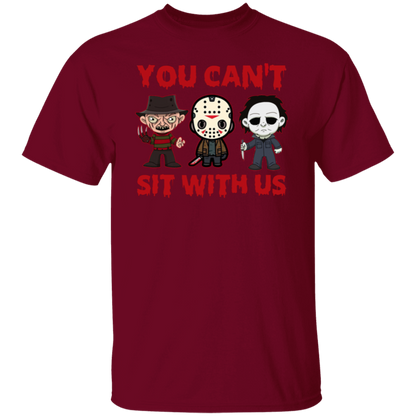 You Can’t Sit With Us Horror Movies Halloween Funny T-Shirt - leleart