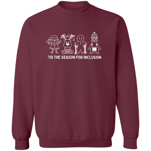 Tis The Season For Inclusion Teacher Vintage  G180 Gildan Crewneck Pullover Sweatshirt - letter