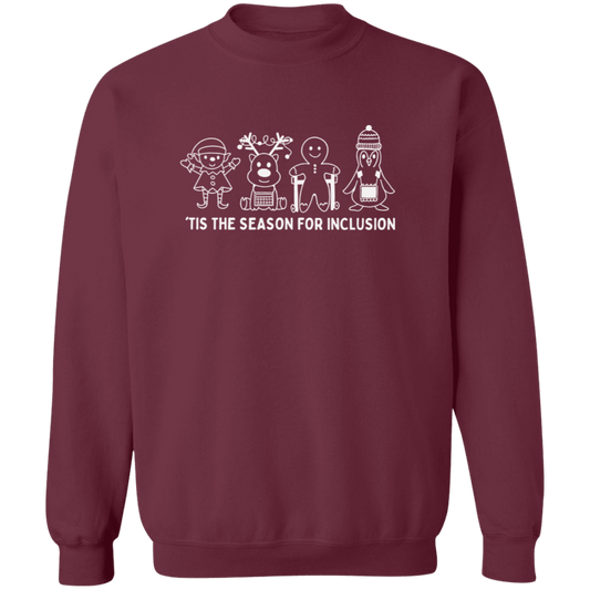 Tis The Season For Inclusion Teacher Vintage  G180 Gildan Crewneck Pullover Sweatshirt - letter