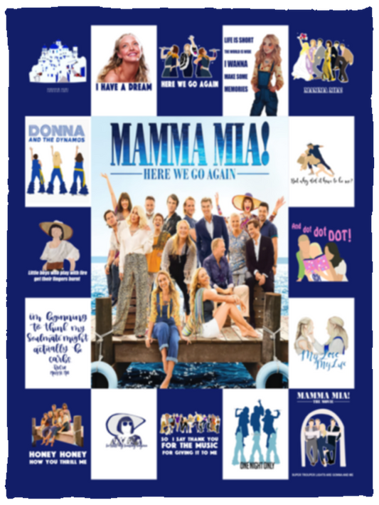 Mamma Mia Movie Fleece Blanket, Premium Sherpa Blanket, Romantic Comedy Blanket, Mamma Mia Blanket, Retro Movie Blanket	VPS Cozy Plush Fleece Blanket - 30x40