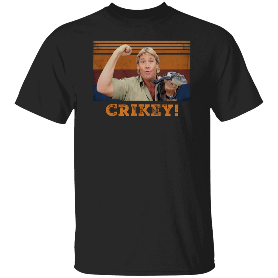 Steve Irwin Animal Lover Crikey Black T-Shirt - leleart