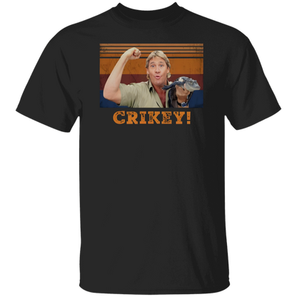 Steve Irwin Animal Lover Crikey Black T-Shirt - leleart