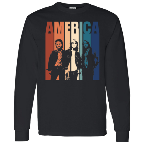 America Band Retro Graphic Vintage G540 LS T-Shirt 5.3 oz. - pelyn - ID16082417