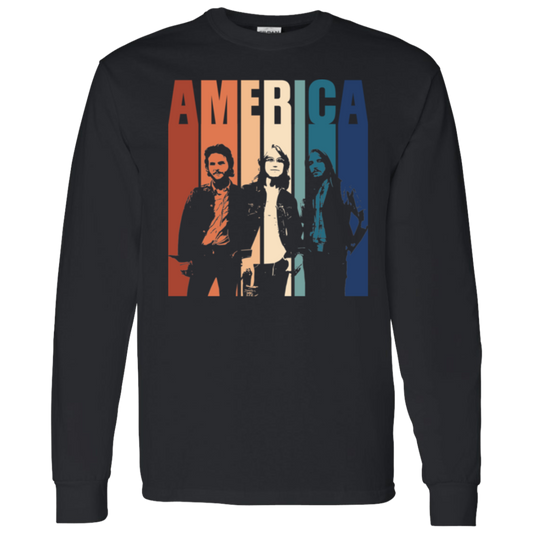 America Band Retro Graphic Vintage G540 LS T-Shirt 5.3 oz. - pelyn - ID16082417