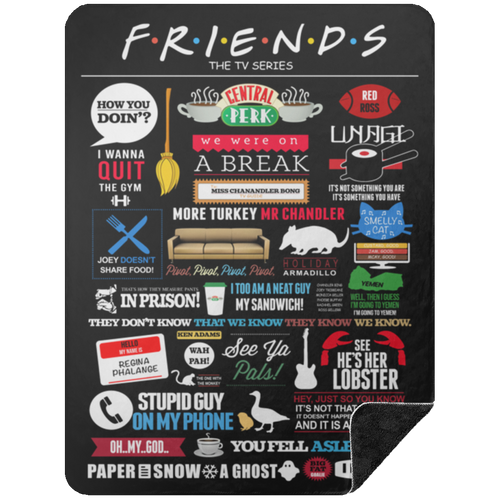 Friends TV Show Fleece Blanket, Premium Sherpa Blanket, Friends TV Series Blanket, Friends Quilt, TV Series Blanket	BSHL Premium Black Sherpa Blanket 60x80
