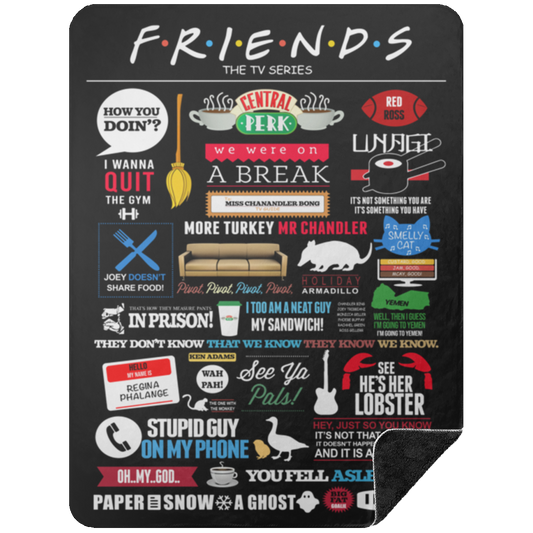 Friends TV Show Fleece Blanket, Premium Sherpa Blanket, Friends TV Series Blanket, Friends Quilt, TV Series Blanket	BSHL Premium Black Sherpa Blanket 60x80