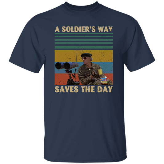 A Soldier's Way Saves The Day Vintage T-Shirt, The Burbs Shirt, Mark Rumsfield Shirt, Comedy Movie Shirt, 80s Movie Shirt	G500 5.3 oz. T-Shirt