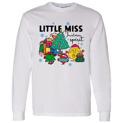 Little Miss Christmas Teacher Vintage G540 LS T-Shirt 5.3 oz. - letter