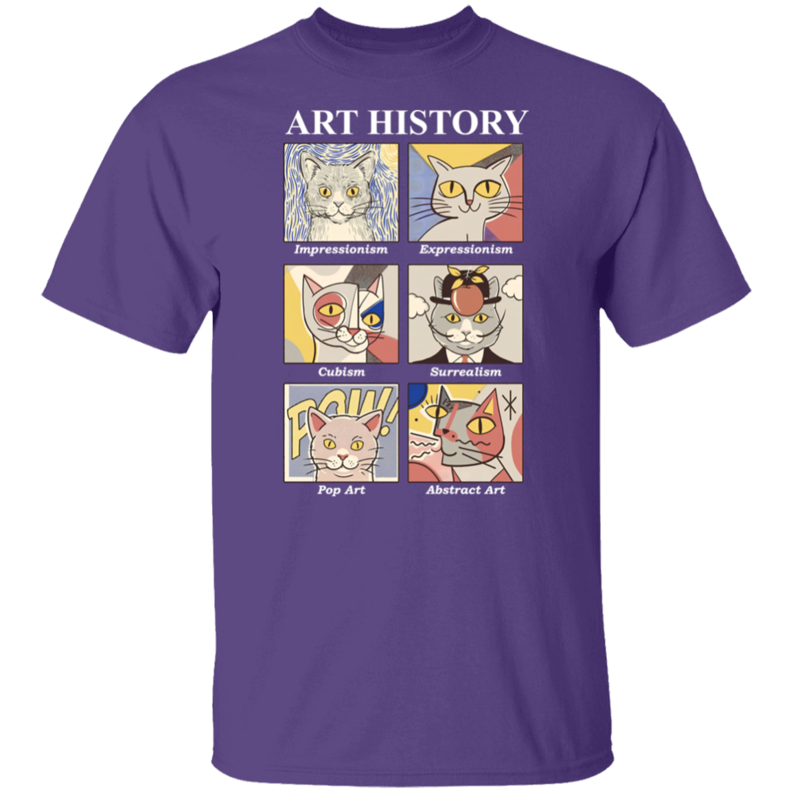 Art History Cat Teacher Vintage Unisex T-Shirt - letter