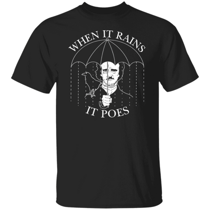 When It Rains It Poes Teacher T-Shirt - CDCraft