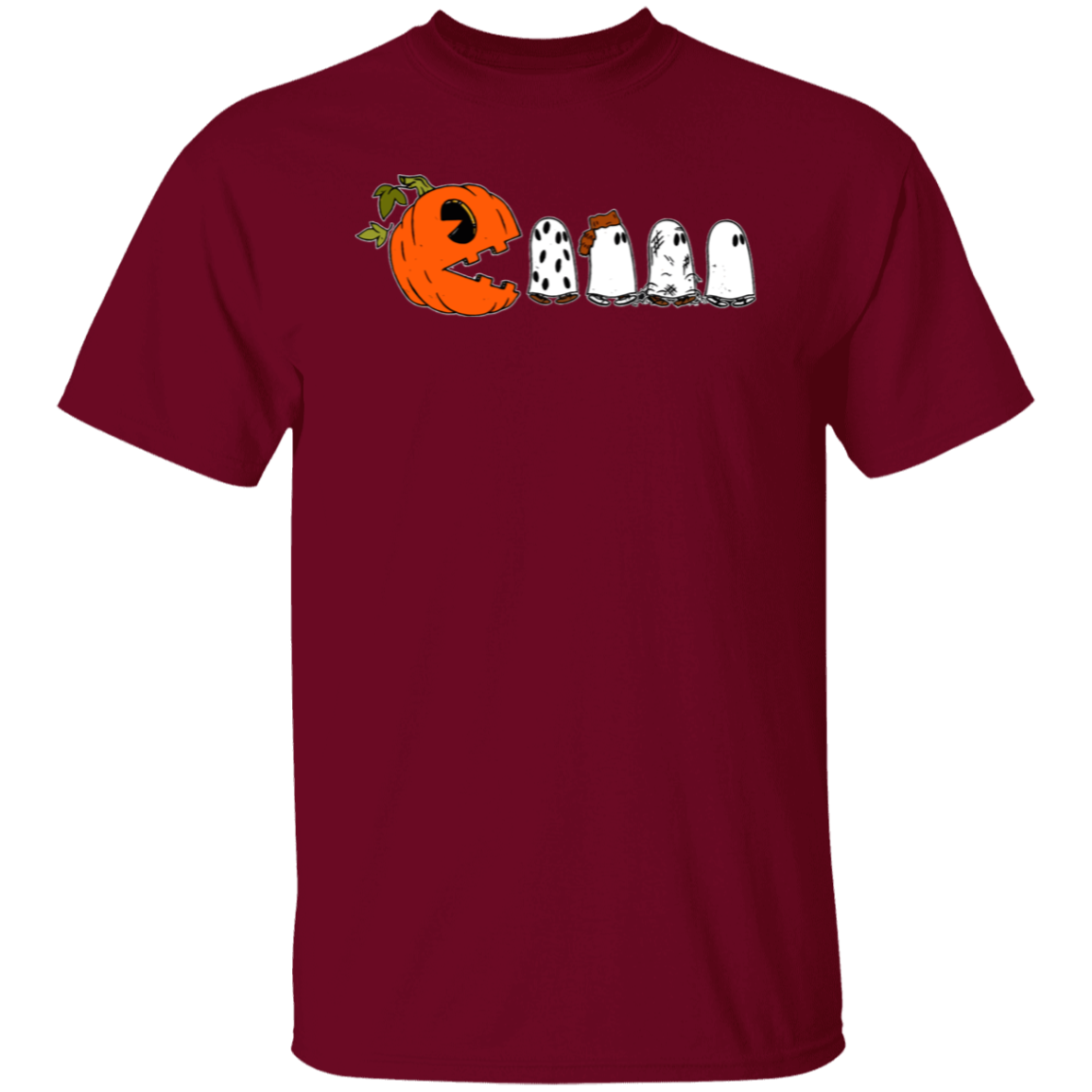 Pumpkin Ghost Pacman T-Shirt - lapicta