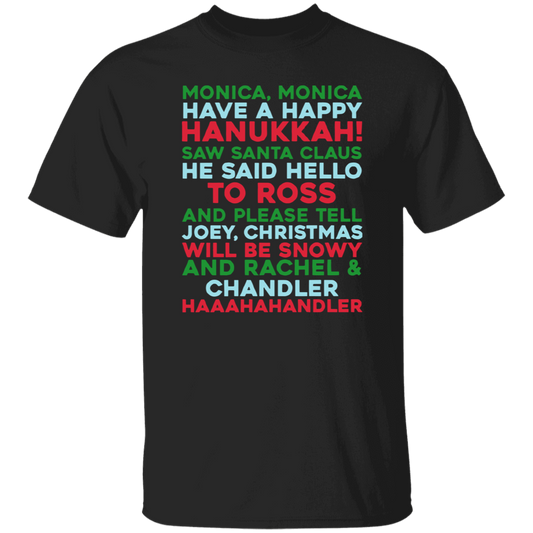 Monica Have A Happy Hanukkah Christmas Music Teacher Funny Christmas Teacher Vintage T-Shirt