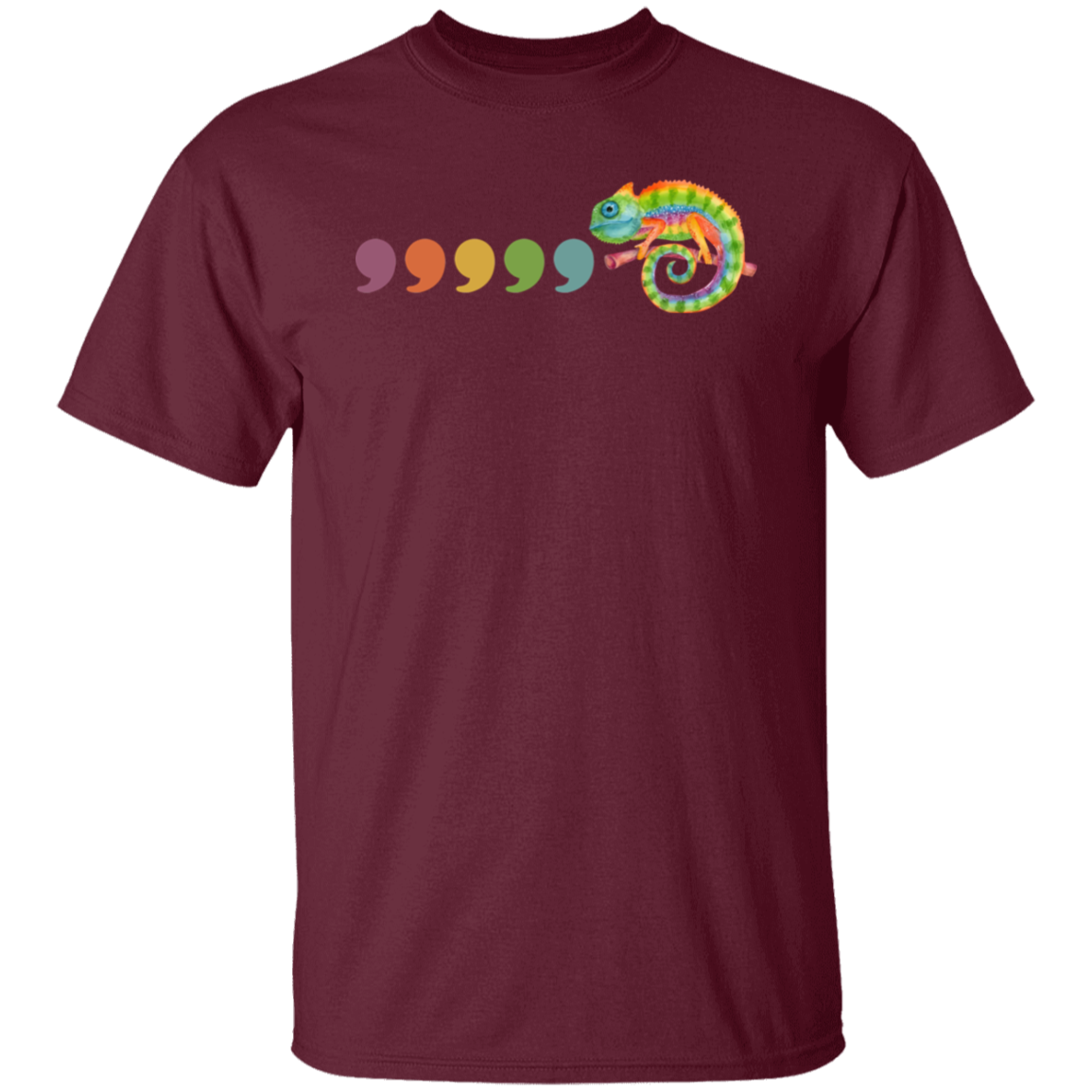 Comma Comma Chameleon Teacher T-Shirt - lapicta